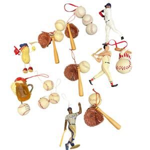 Lot of Baseball MLB Christmas Vintage Ornaments Collectibles Players